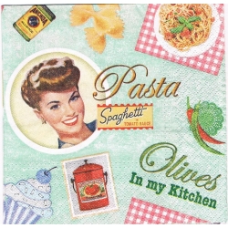 Serwetka   -3083-  kuchnia, spaghetti